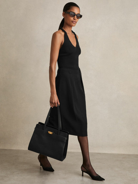 Tailored Midi Suit Skirt in Black Women | Reiss