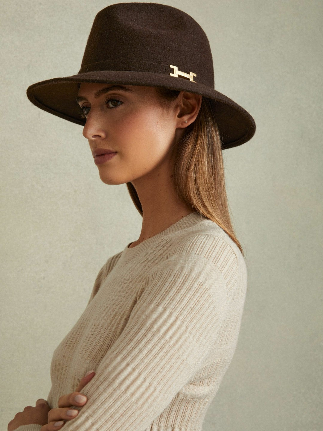 Wool Fedora in Chocolate Women | Reiss