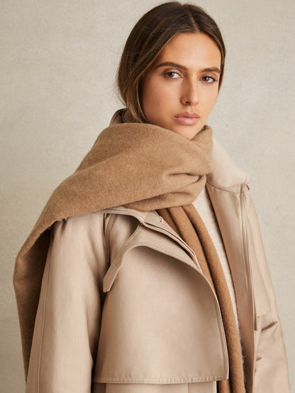 Wool-Cashmere Scarf in Biscuit Women | Reiss