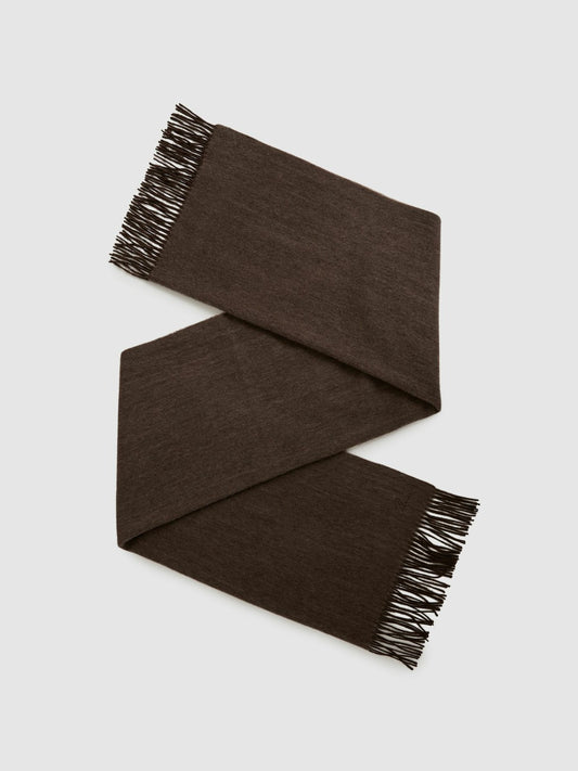 Wool-Cashmere Scarf in Chocolate Women | Reiss