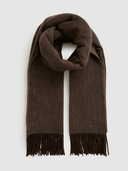 Wool-Cashmere Scarf in Chocolate Women | Reiss