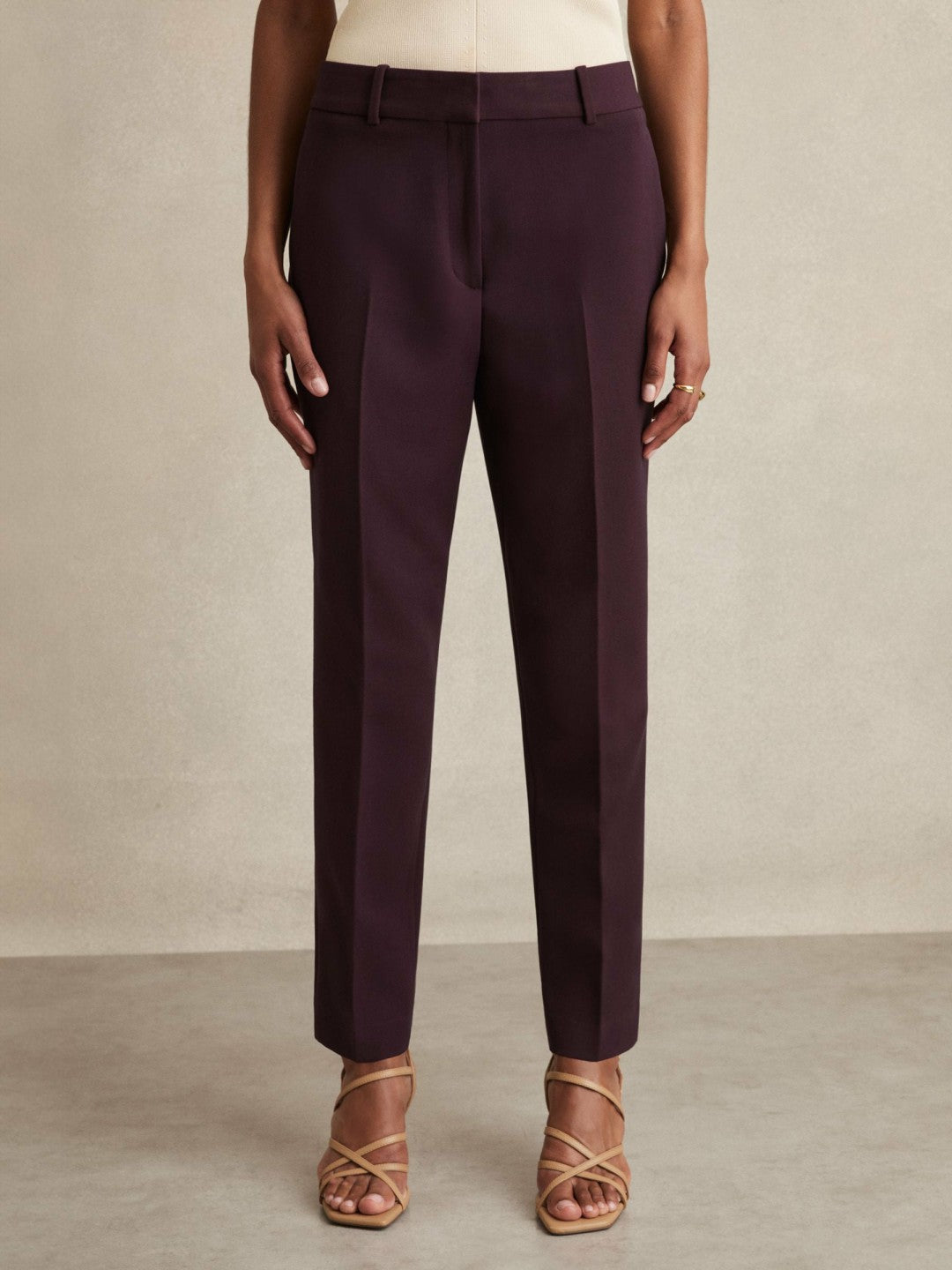 Petite Slim Fit Suit Trousers in Berry Women | Reiss