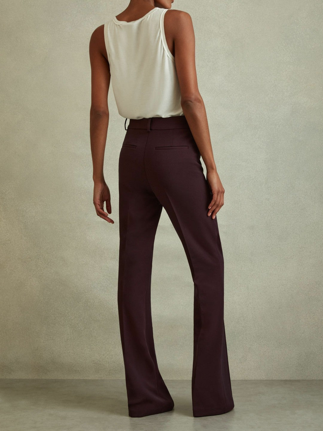 Petite Flared Suit Trousers in Berry Women | Reiss