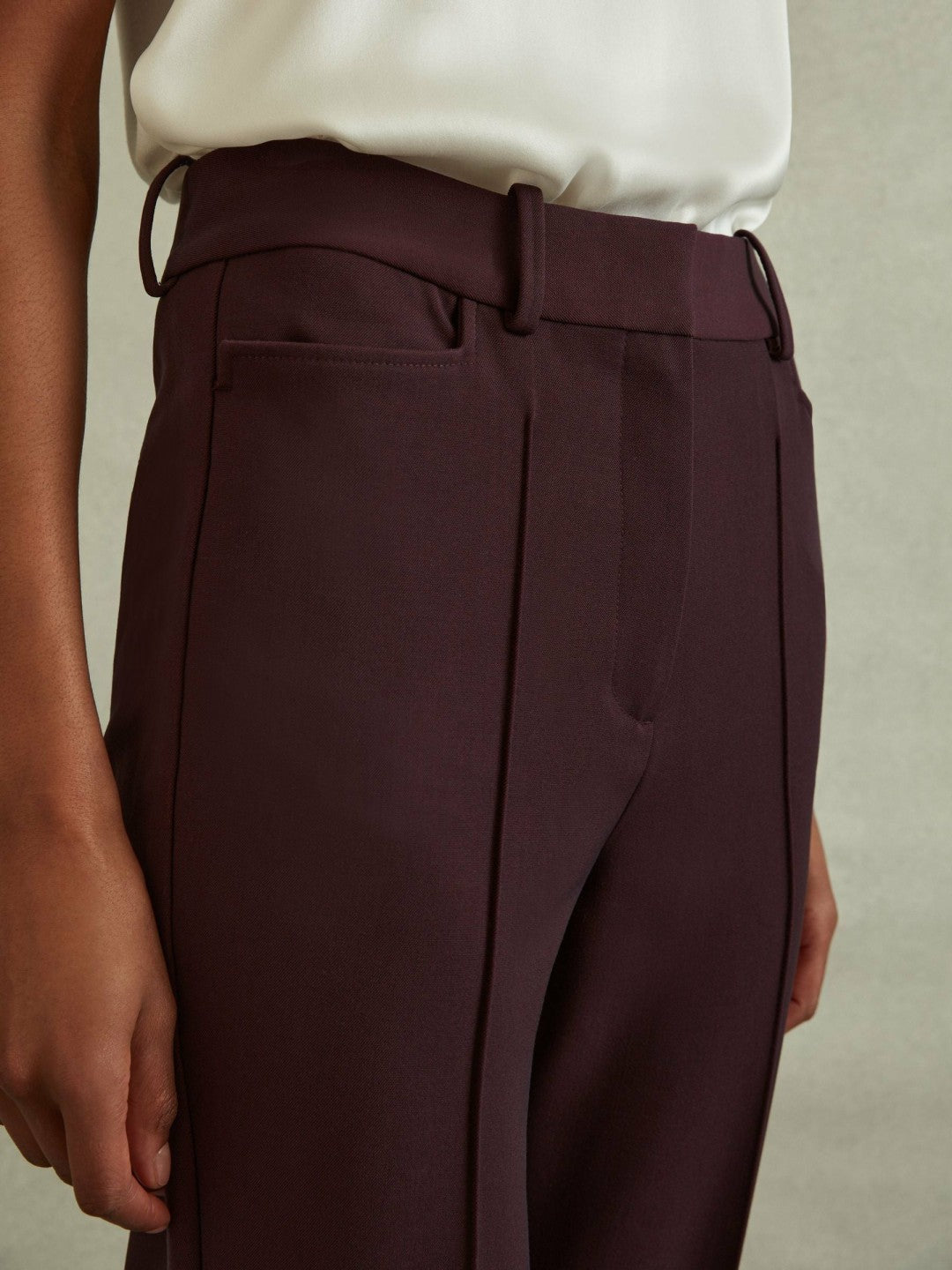 Petite Flared Suit Trousers in Berry Women | Reiss