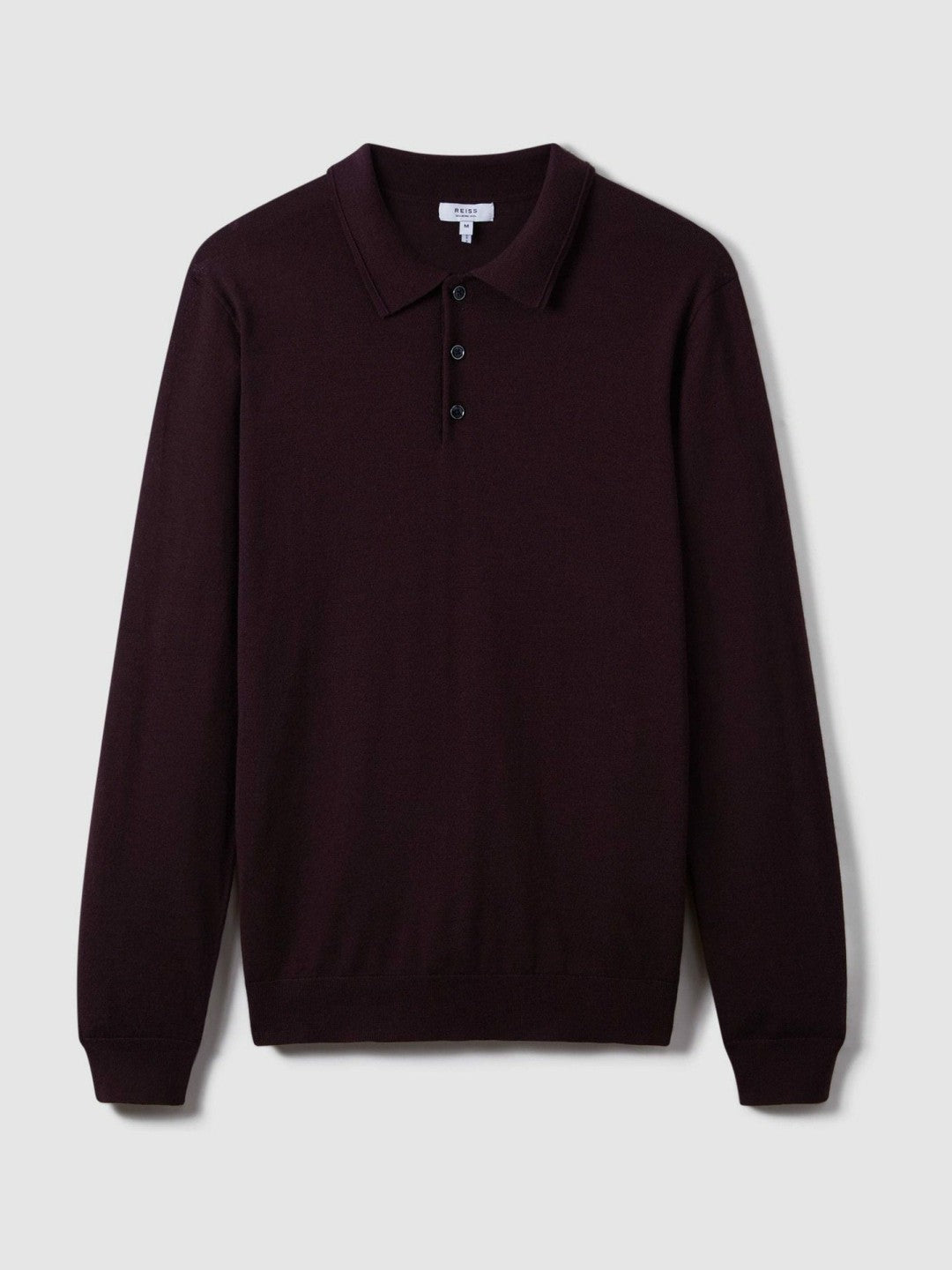 Merino Wool Polo Shirt in Dark Bordeaux Men | Reiss