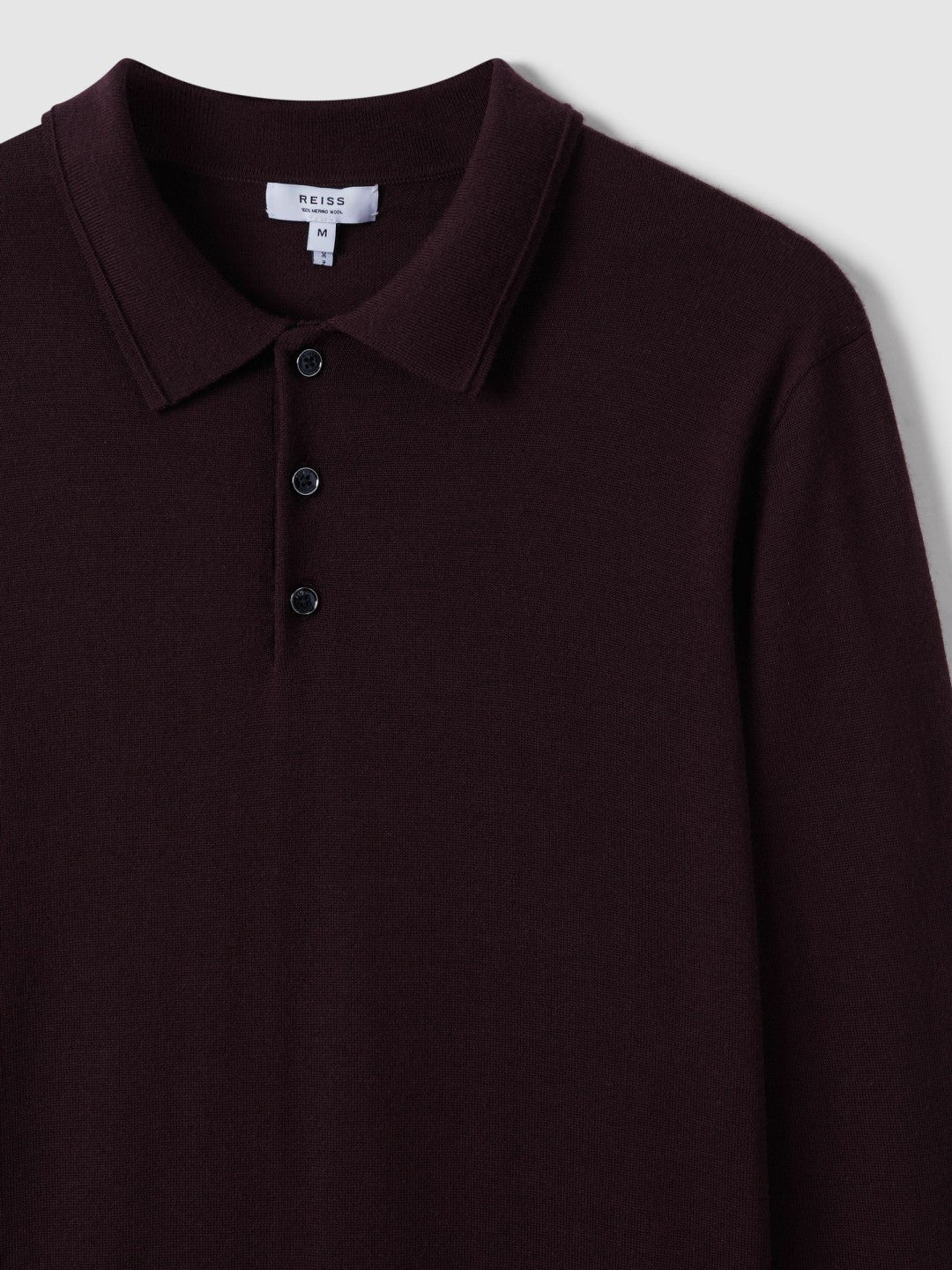 Merino Wool Polo Shirt in Dark Bordeaux Men | Reiss