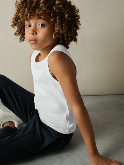 3-9 yrs Cotton Stretch Ribbed Vest 3 Pack in White Children & Baby | Reiss