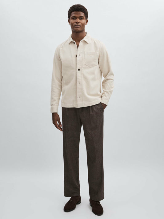Les Deux Cotton Corduroy Overshirt in Ivory Men | Reiss