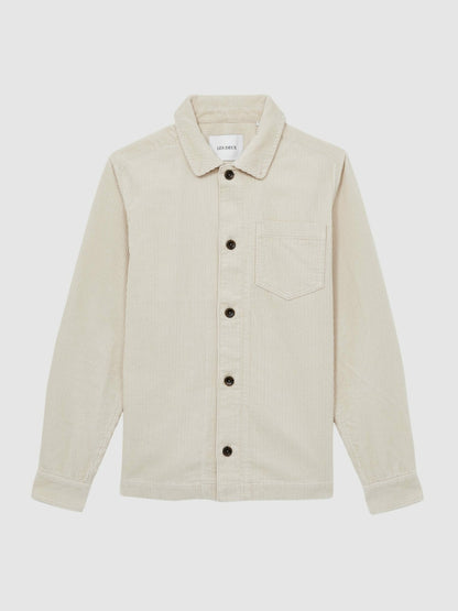 Les Deux Cotton Corduroy Overshirt in Ivory Men | Reiss