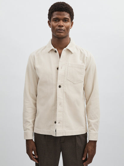 Les Deux Cotton Corduroy Overshirt in Ivory Men | Reiss