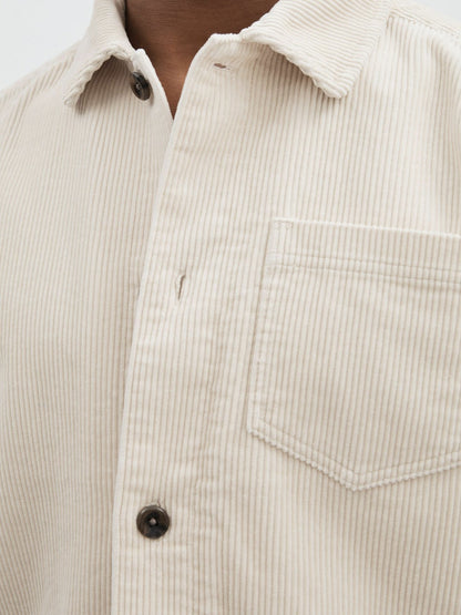 Les Deux Cotton Corduroy Overshirt in Ivory Men | Reiss