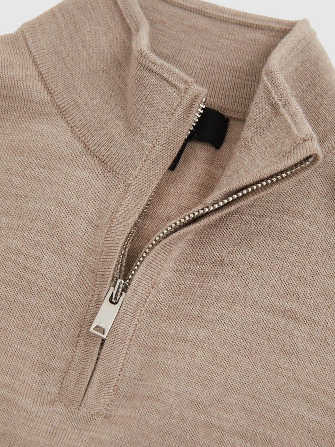 3-9 yrs Merino Wool Half-Zip Funnel Neck Jumper in Wheat Melange Children & Baby | Reiss