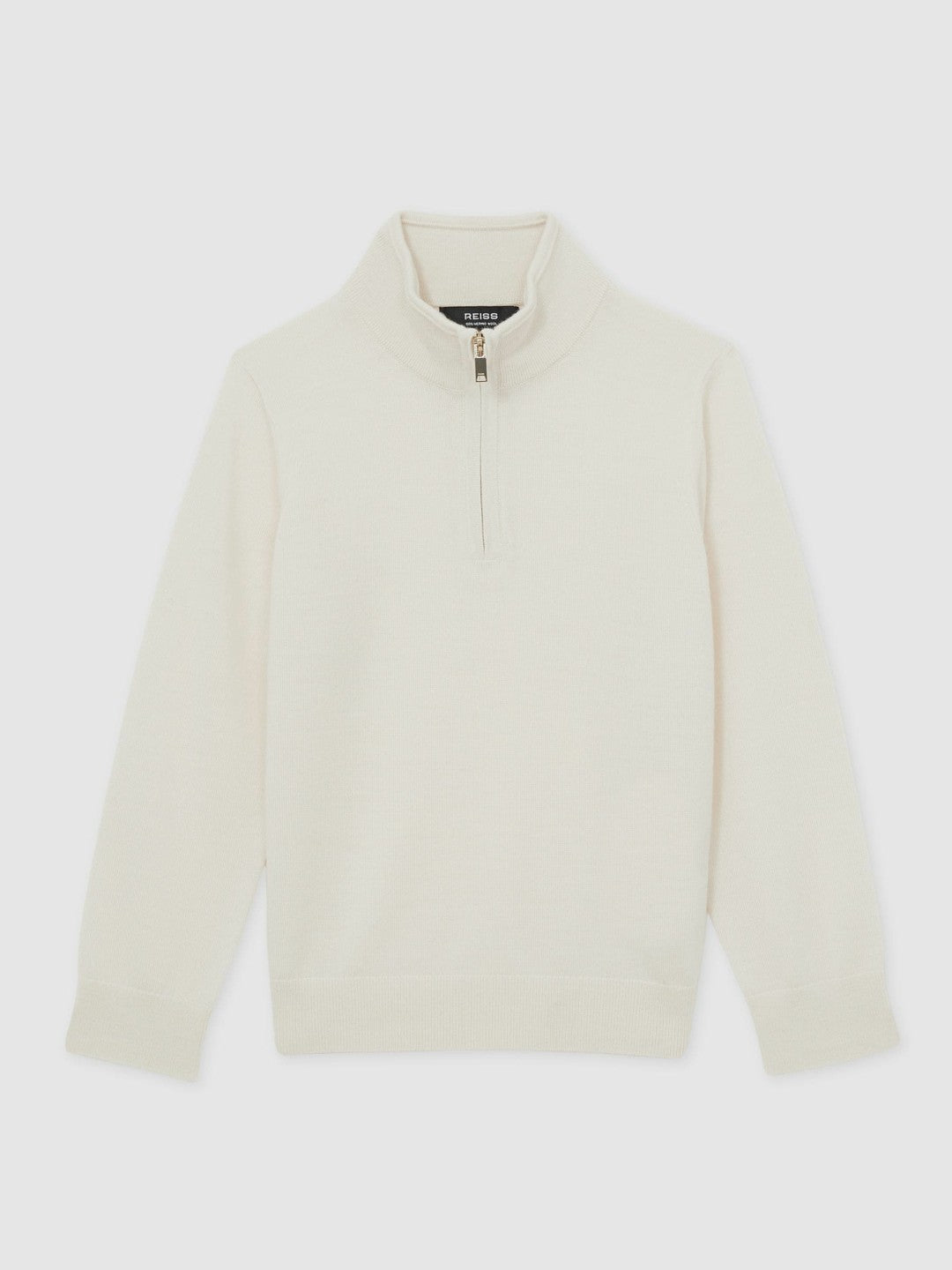 9-13 yrs Merino Wool Half-Zip Funnel Neck Jumper in Snow Children & Baby | Reiss