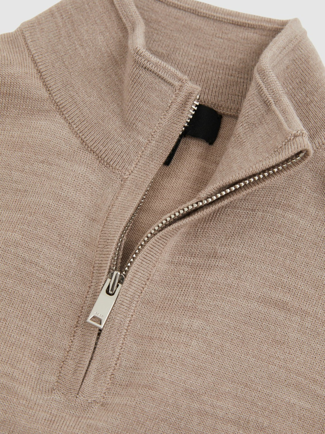 9-13 yrs Merino Wool Half-Zip Funnel Neck Jumper in Wheat Melange Children & Baby | Reiss