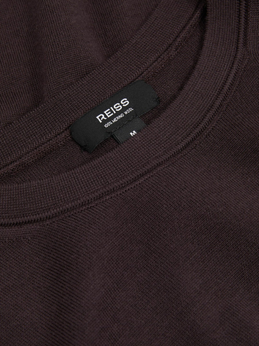 Merino Wool Crew Neck Jumper in Dark Bordeaux Men | Reiss