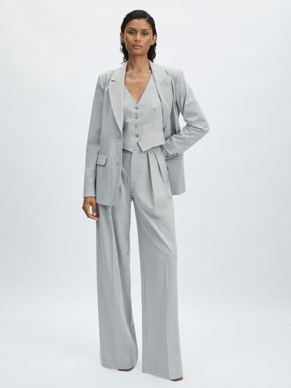 Good American Sharkskin Suit Waistcoat in Heather Grey Women | Reiss