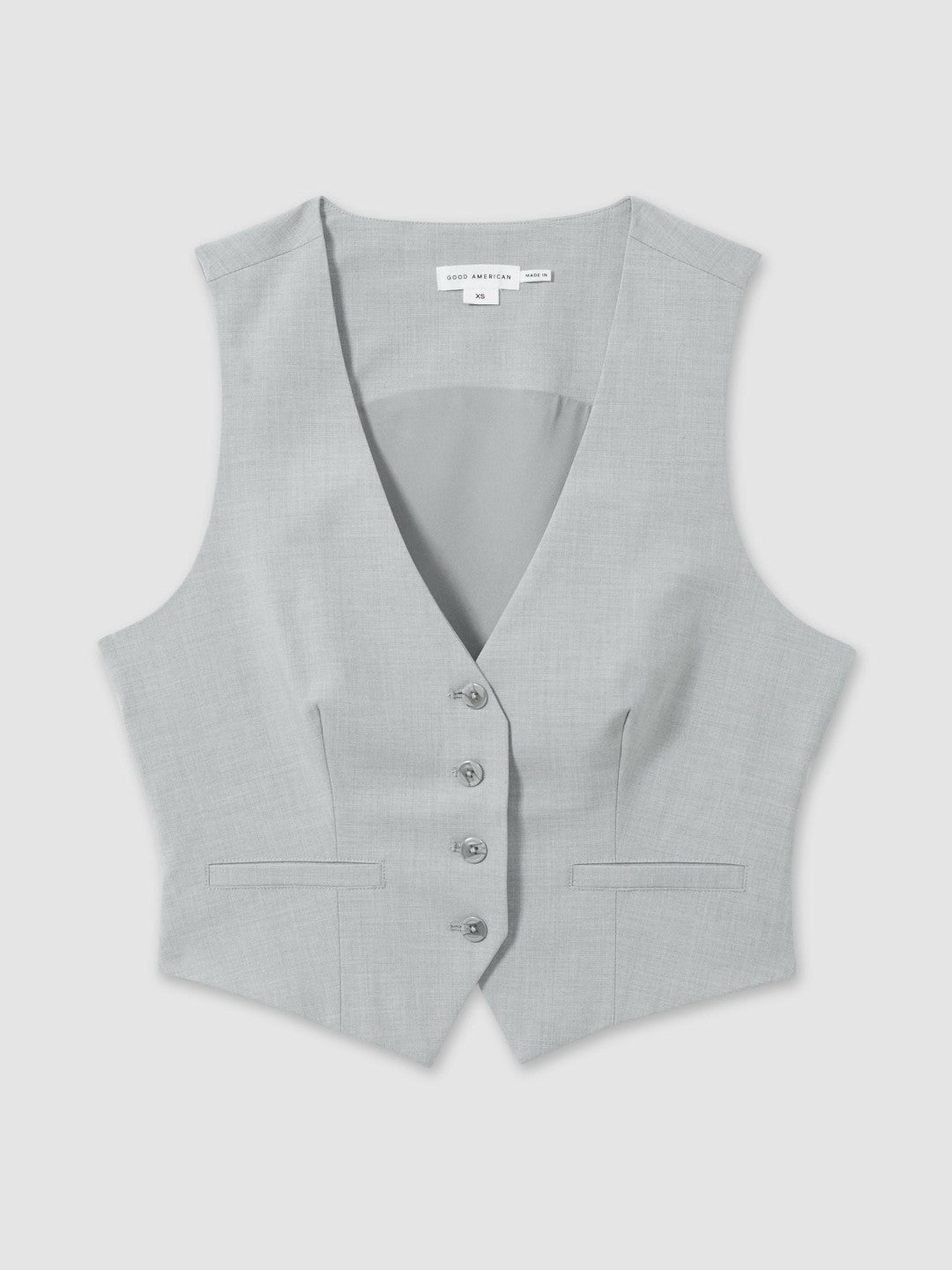 Good American Sharkskin Suit Waistcoat in Heather Grey Women | Reiss