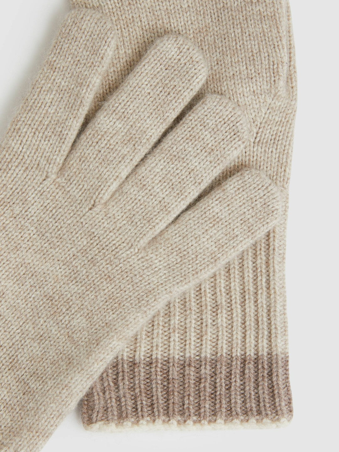 Wool Blend Tipped Gloves in Taupe Women | Reiss