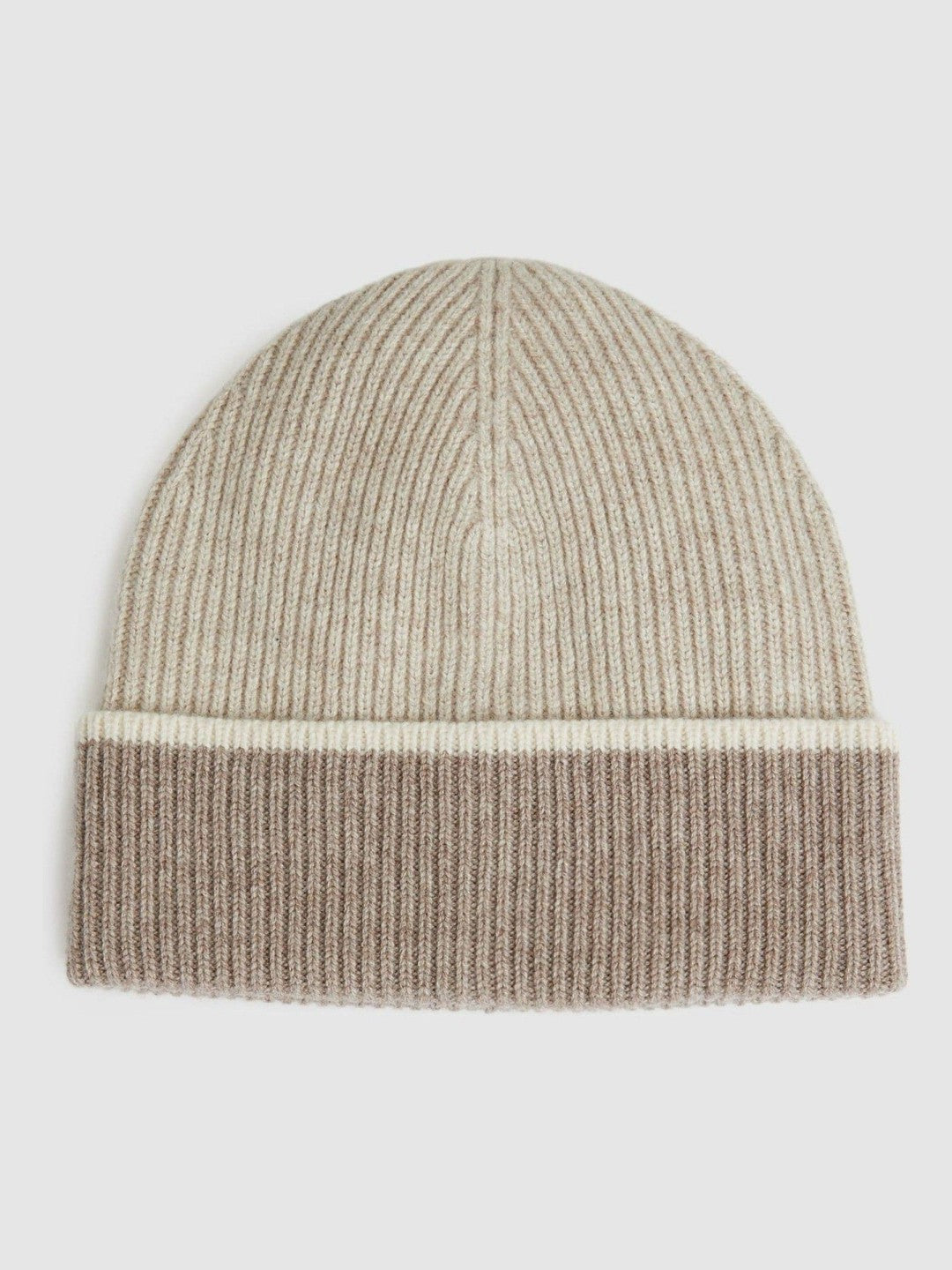 Wool Blend Tipped Beanie in Taupe Women | Reiss