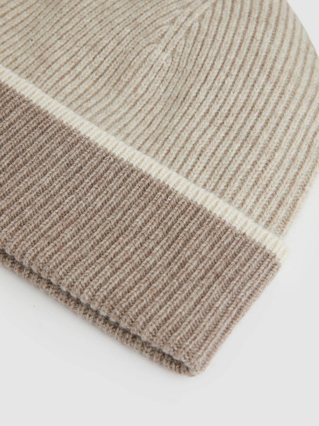 Wool Blend Tipped Beanie in Taupe Women | Reiss