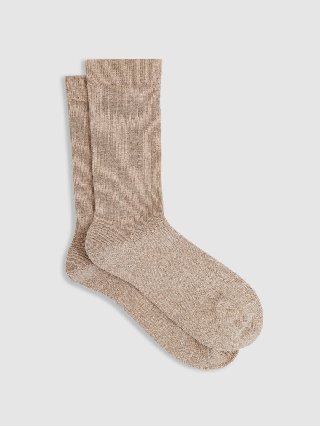 Cotton Blend Ribbed Loafer Socks in Oatmeal Women | Reiss
