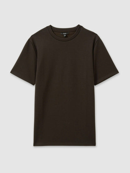 Interlock Jersey Crew Neck T-Shirt in Chocolate Brown Men | Reiss