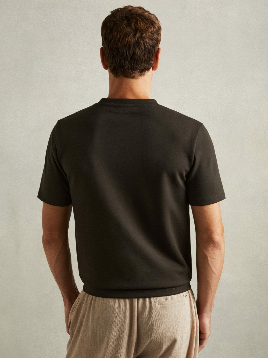 Interlock Jersey Crew Neck T-Shirt in Chocolate Brown Men | Reiss