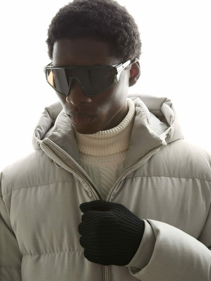 Ribbed-Merino Touchscreen Gloves in Black Men | Reiss