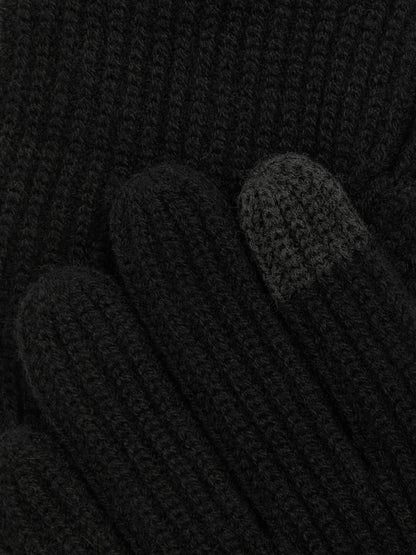 Ribbed-Merino Touchscreen Gloves in Black Men | Reiss
