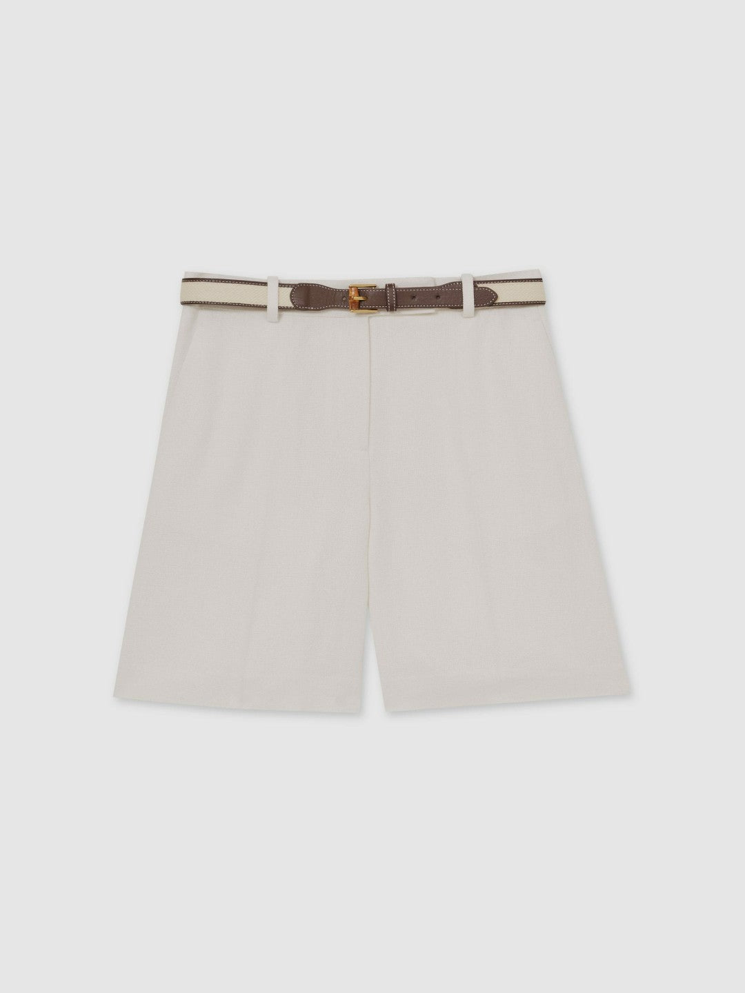 Petite Linen-Blend Bermuda Shorts in White Women | Reiss