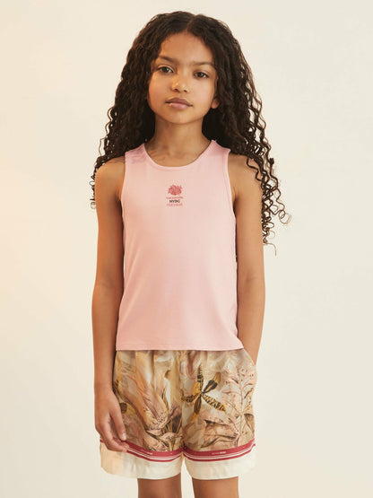 9-13 yrs  | NYBG Satin Floral-Print Shorts in Khaki Children & Baby | Reiss