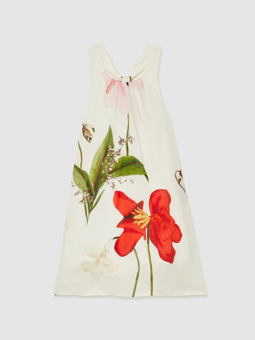 13-14 yrs  | NYBG Floral Maxi Dress With Linen in Ivory Children & Baby | Reiss