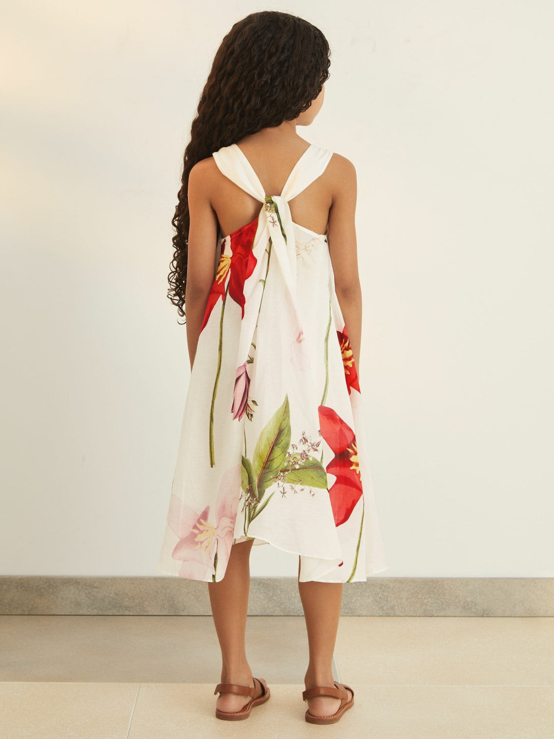 13-14 yrs  | NYBG Floral Maxi Dress With Linen in Ivory Children & Baby | Reiss
