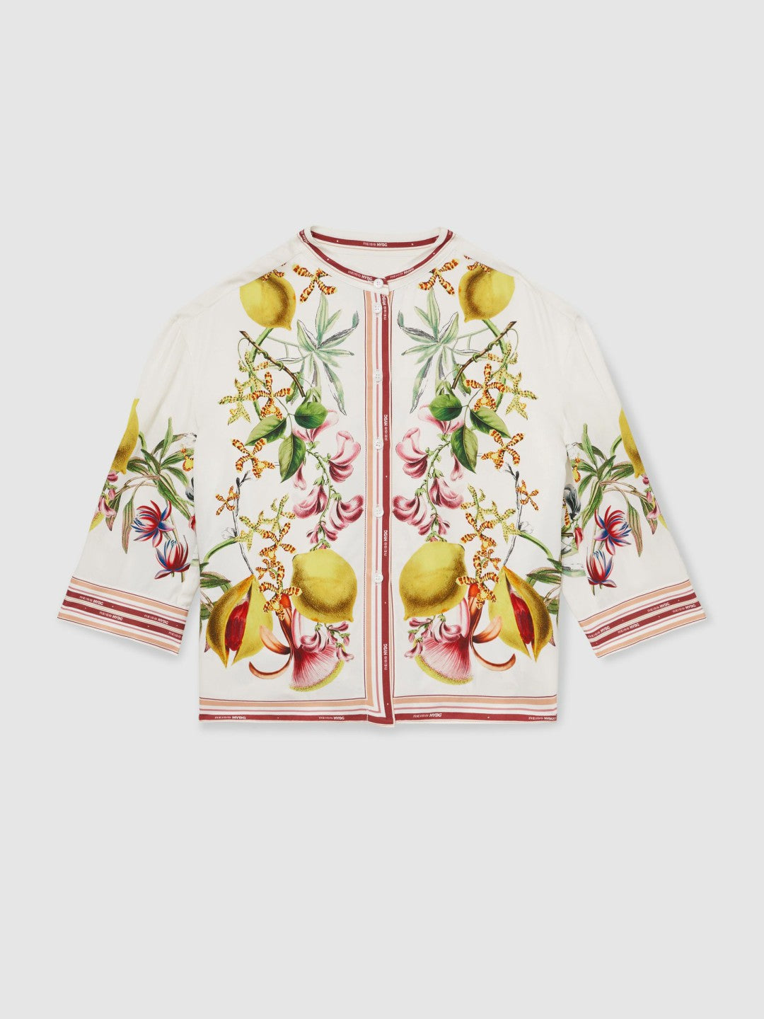 9-13 yrs  | NYBG Satin Floral-Print Shirt in Ivory Children & Baby | Reiss
