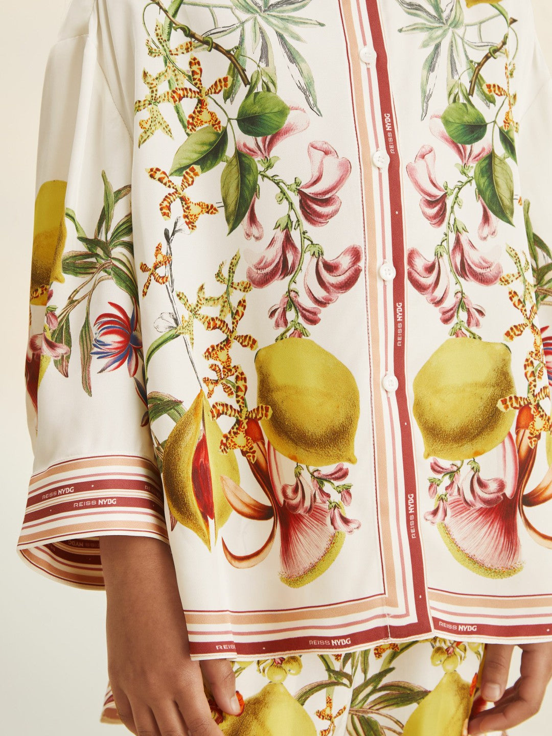9-13 yrs  | NYBG Satin Floral-Print Shirt in Ivory Children & Baby | Reiss