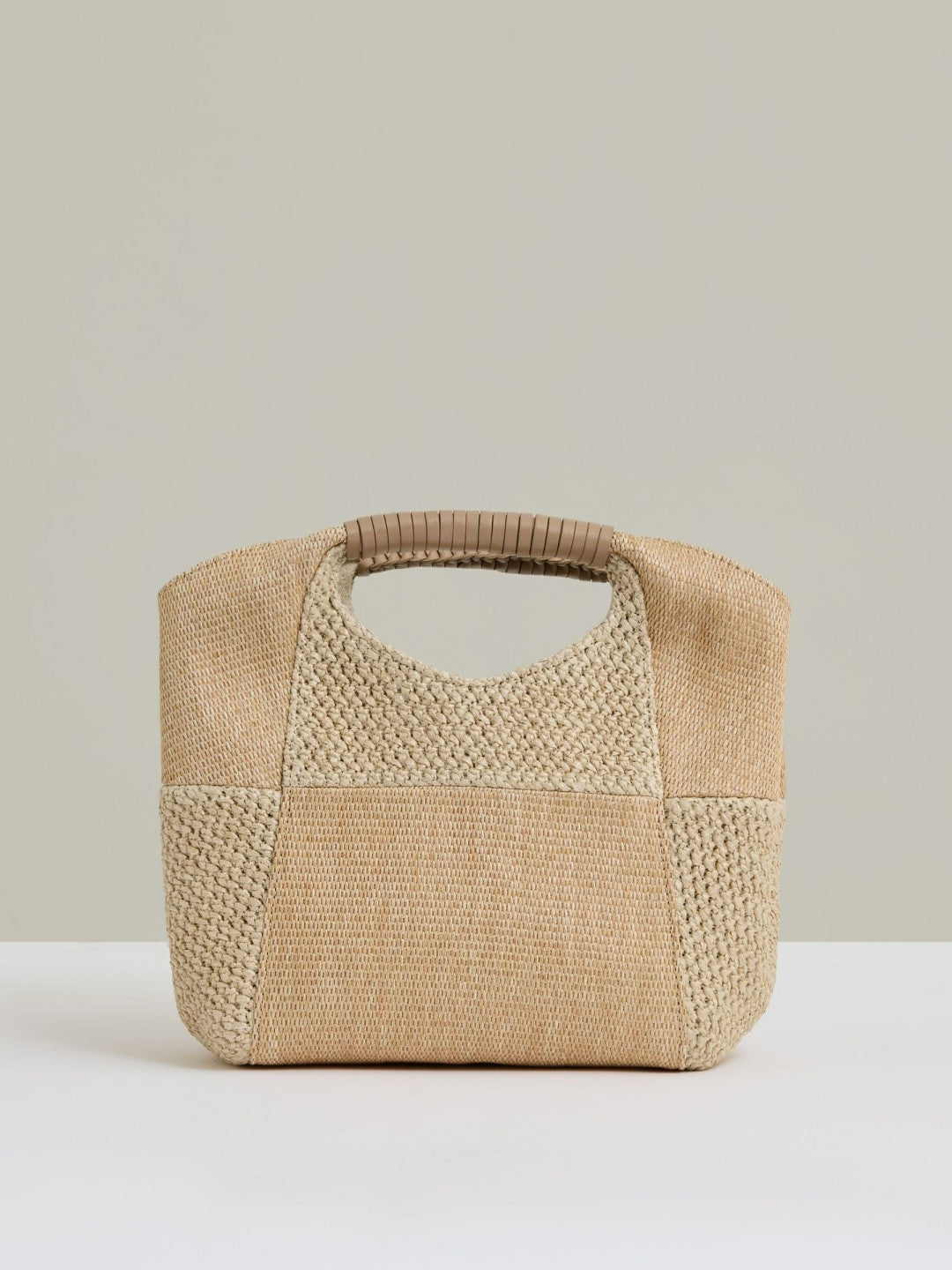 Raffia Patchwork Clutch Bag in Natural Women | Reiss