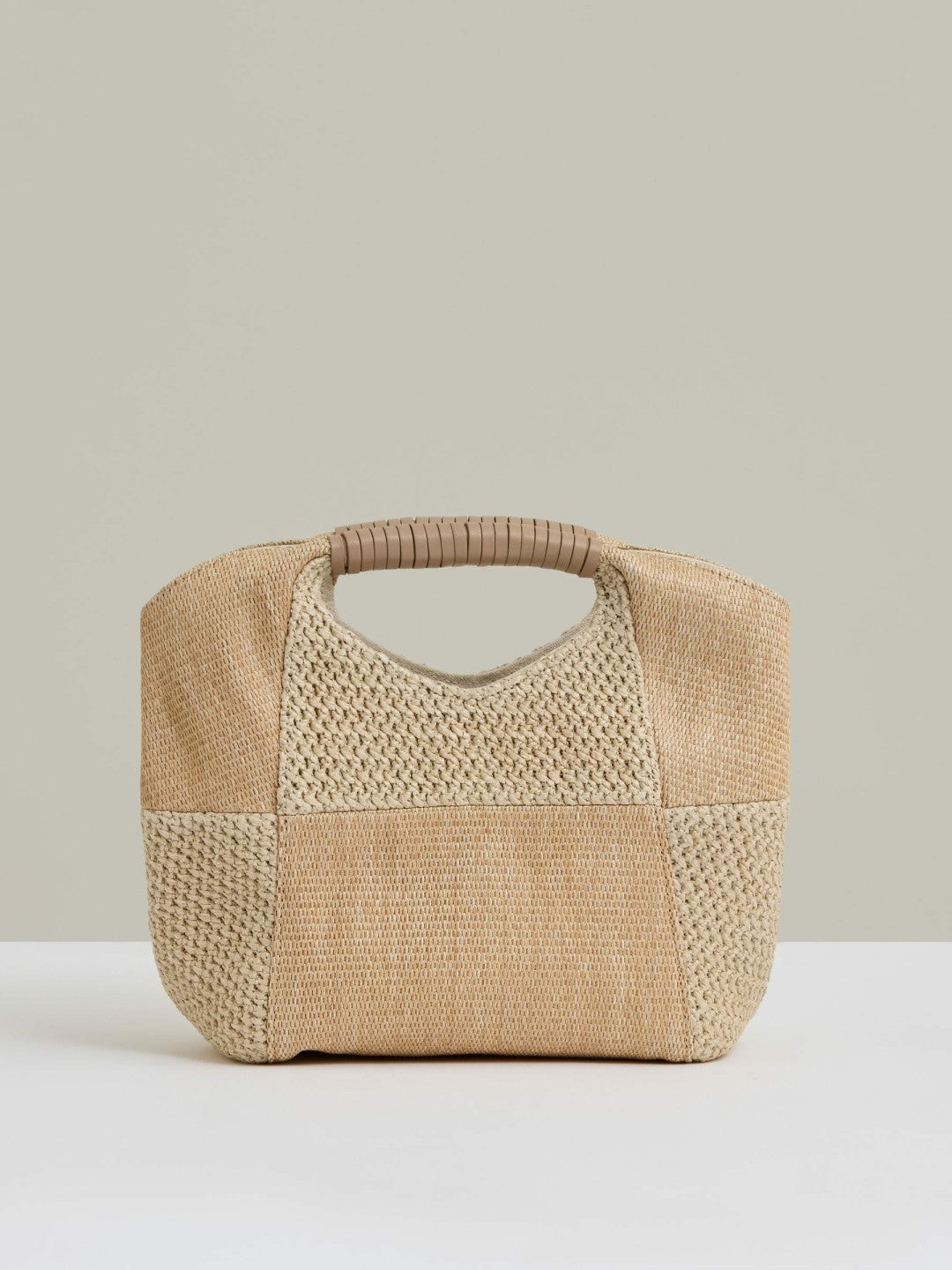 Raffia Patchwork Clutch Bag in Natural Women | Reiss