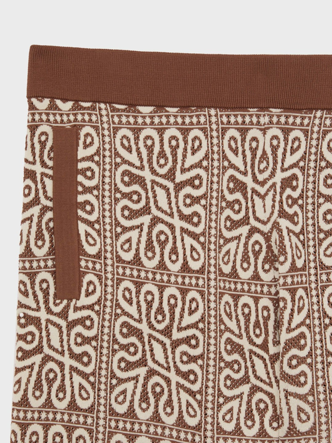 Tile Pattern Knit Shorts in Brown/White Men | Reiss