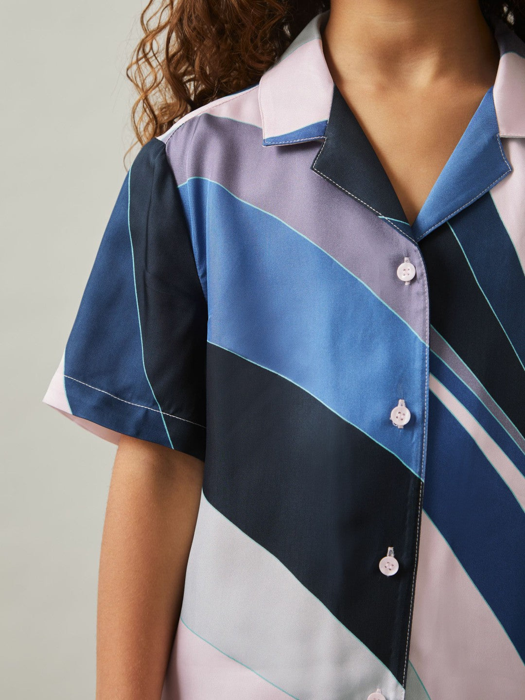 9-13 yrs Printed Cuban Collar Shirt in Blue Print Children & Baby | Reiss