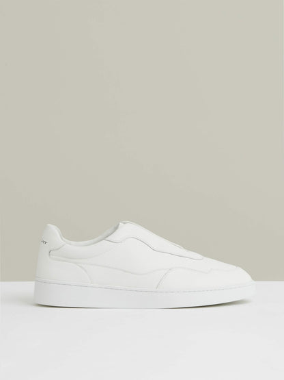 Leather Elasticated-Lace Trainers in White Men | Reiss
