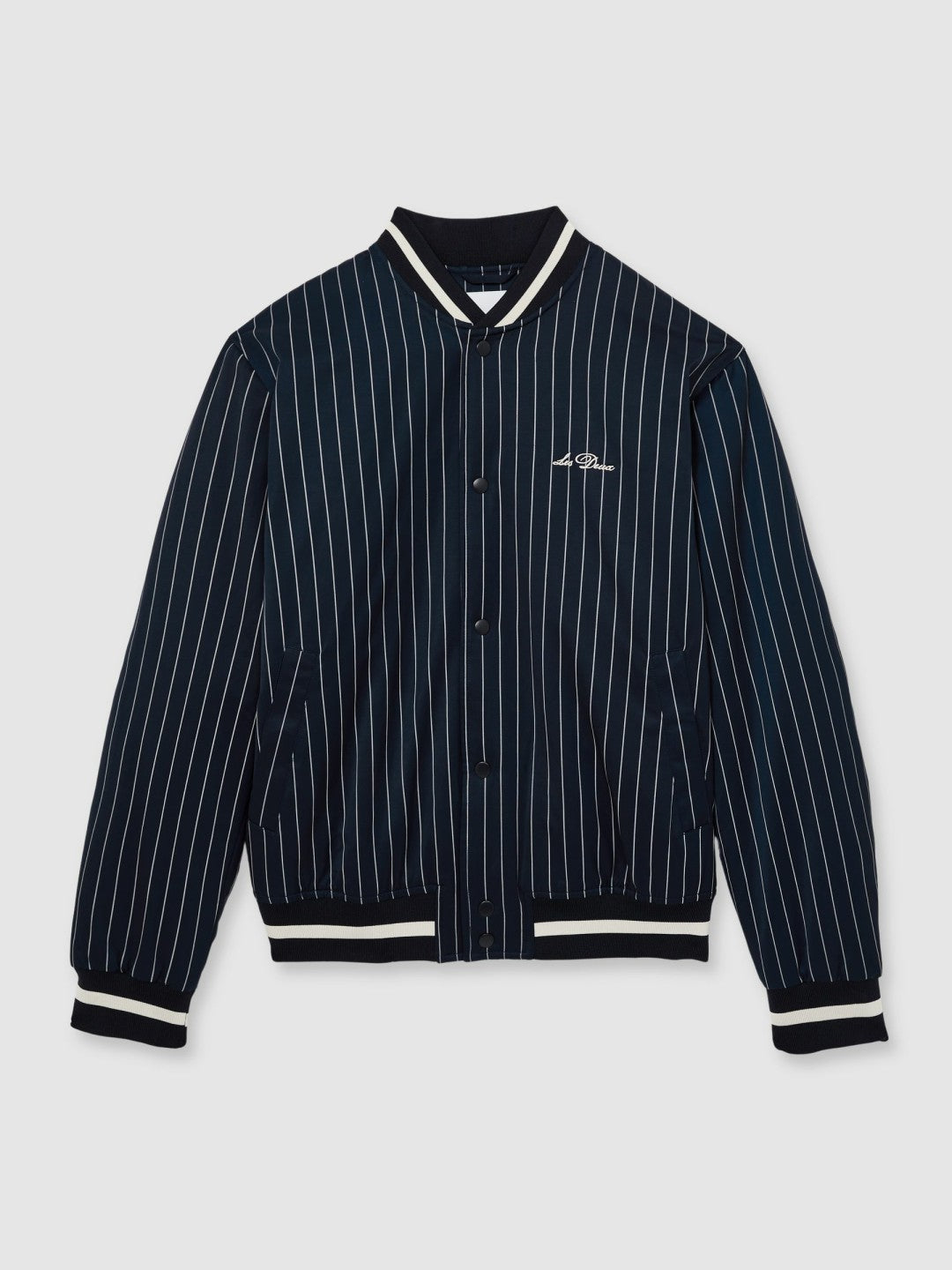 Les Deux Technical Varsity Jacket in Navy Stripe Men | Reiss