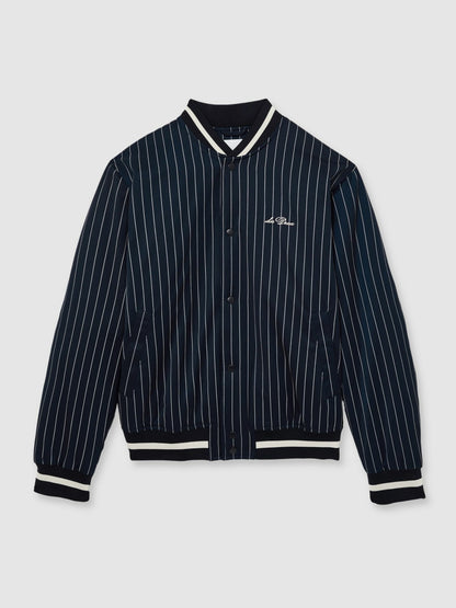 Les Deux Technical Varsity Jacket in Navy Stripe Men | Reiss