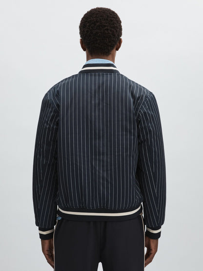 Les Deux Technical Varsity Jacket in Navy Stripe Men | Reiss