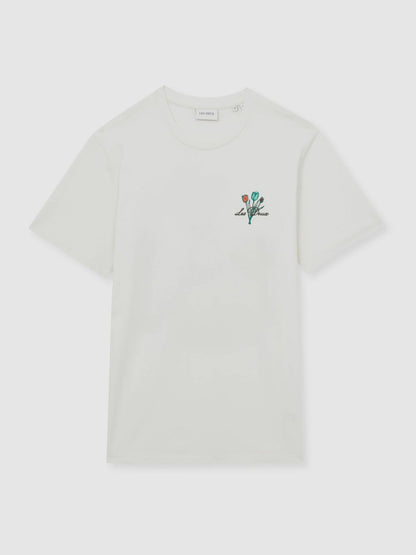 Les Deux 100% Cotton Café Print T-Shirt in Ivory Print Men | Reiss