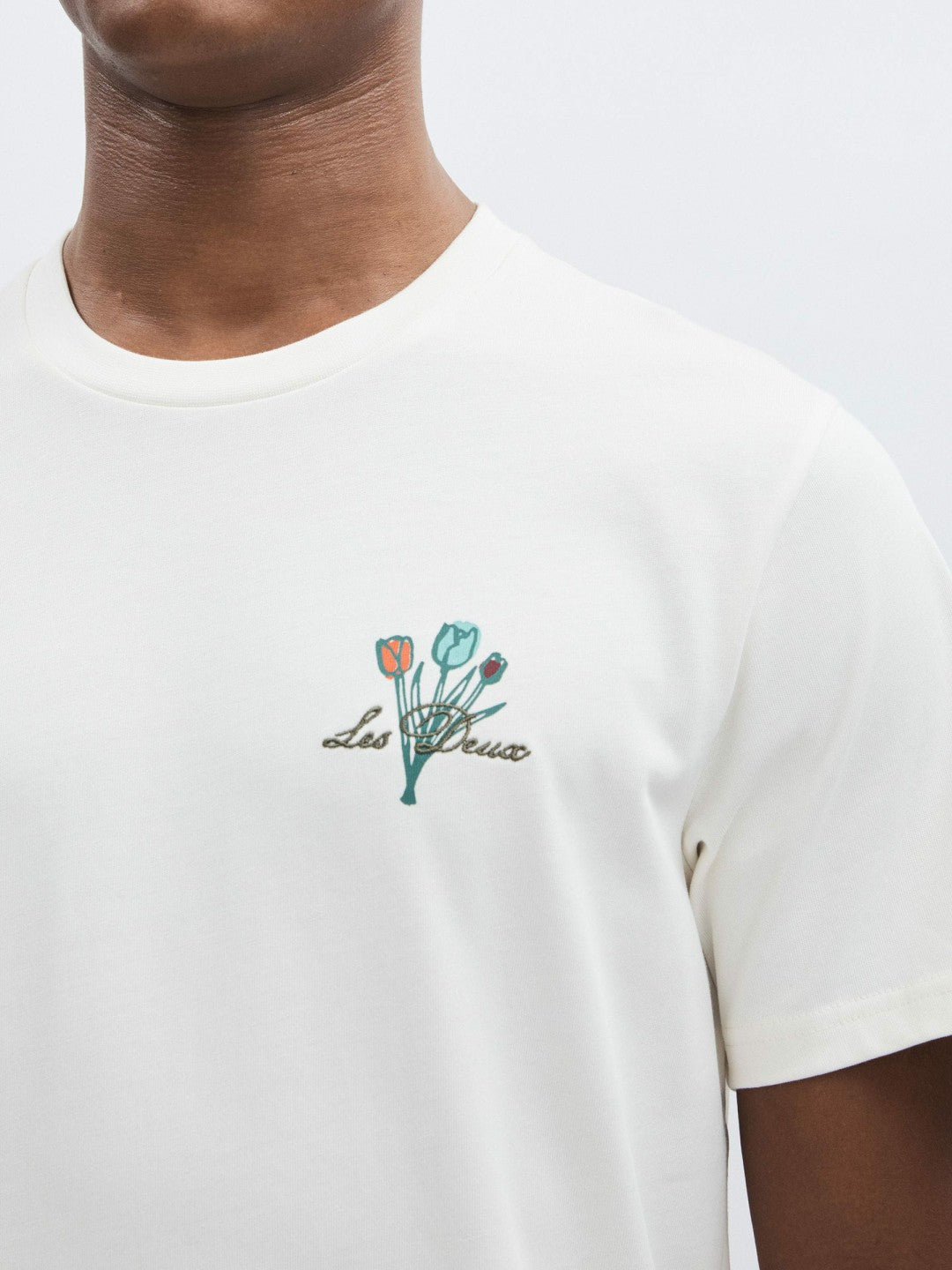 Les Deux 100% Cotton Café Print T-Shirt in Ivory Print Men | Reiss