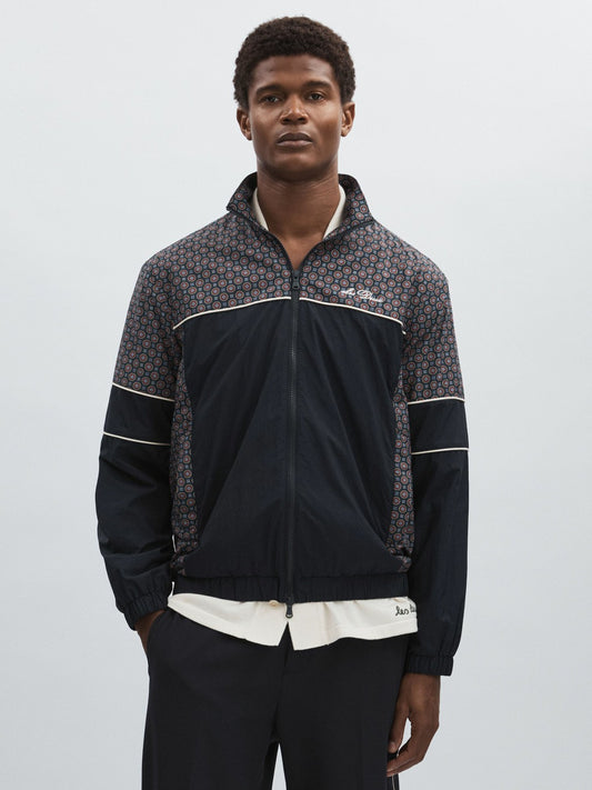 Les Deux Printed Track Jacket in Dark Navy Men | Reiss