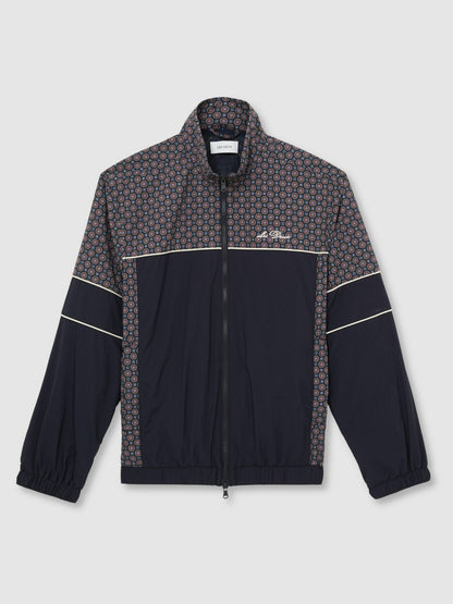 Les Deux Printed Track Jacket in Dark Navy Men | Reiss
