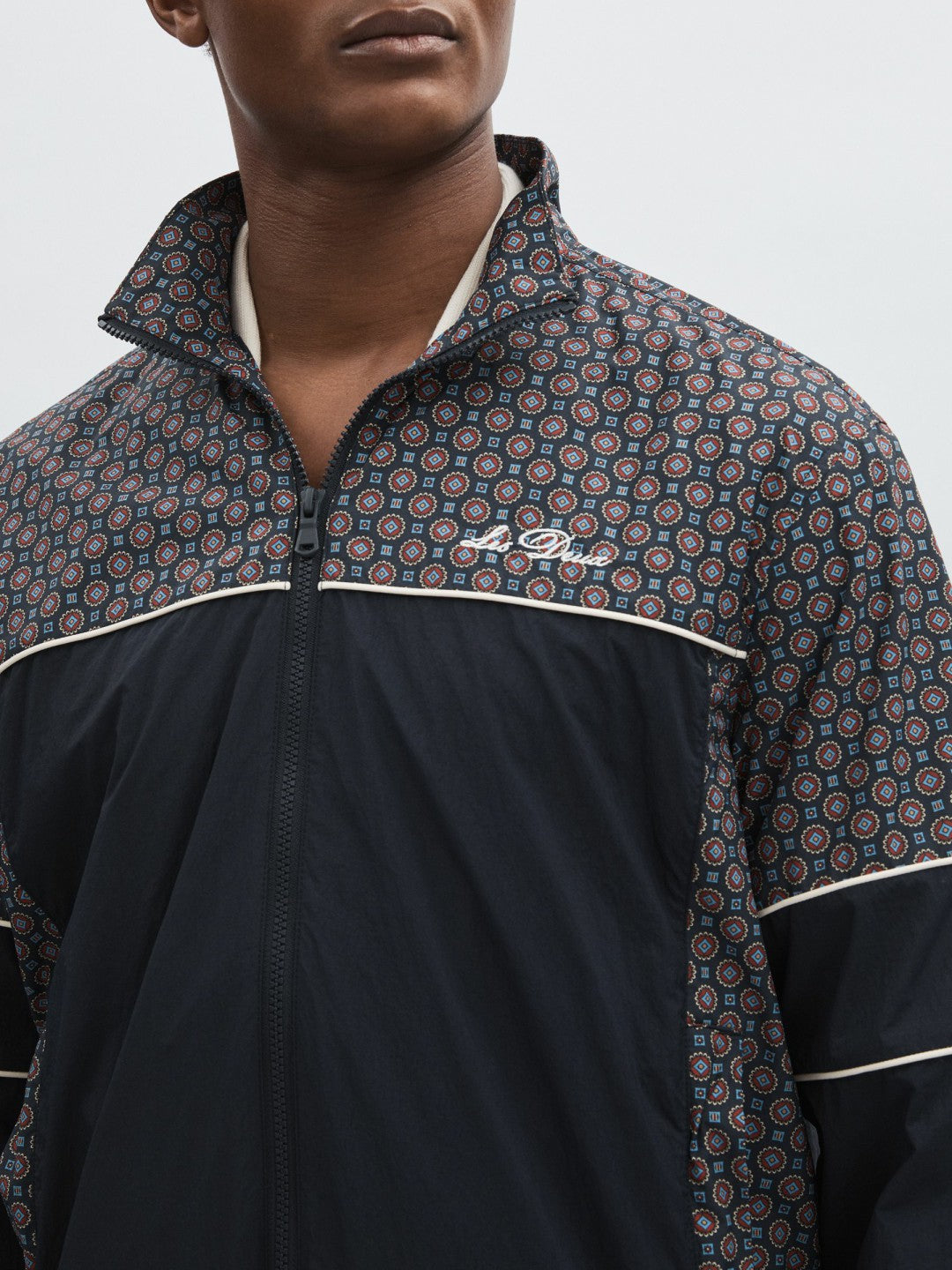 Les Deux Printed Track Jacket in Dark Navy Men | Reiss