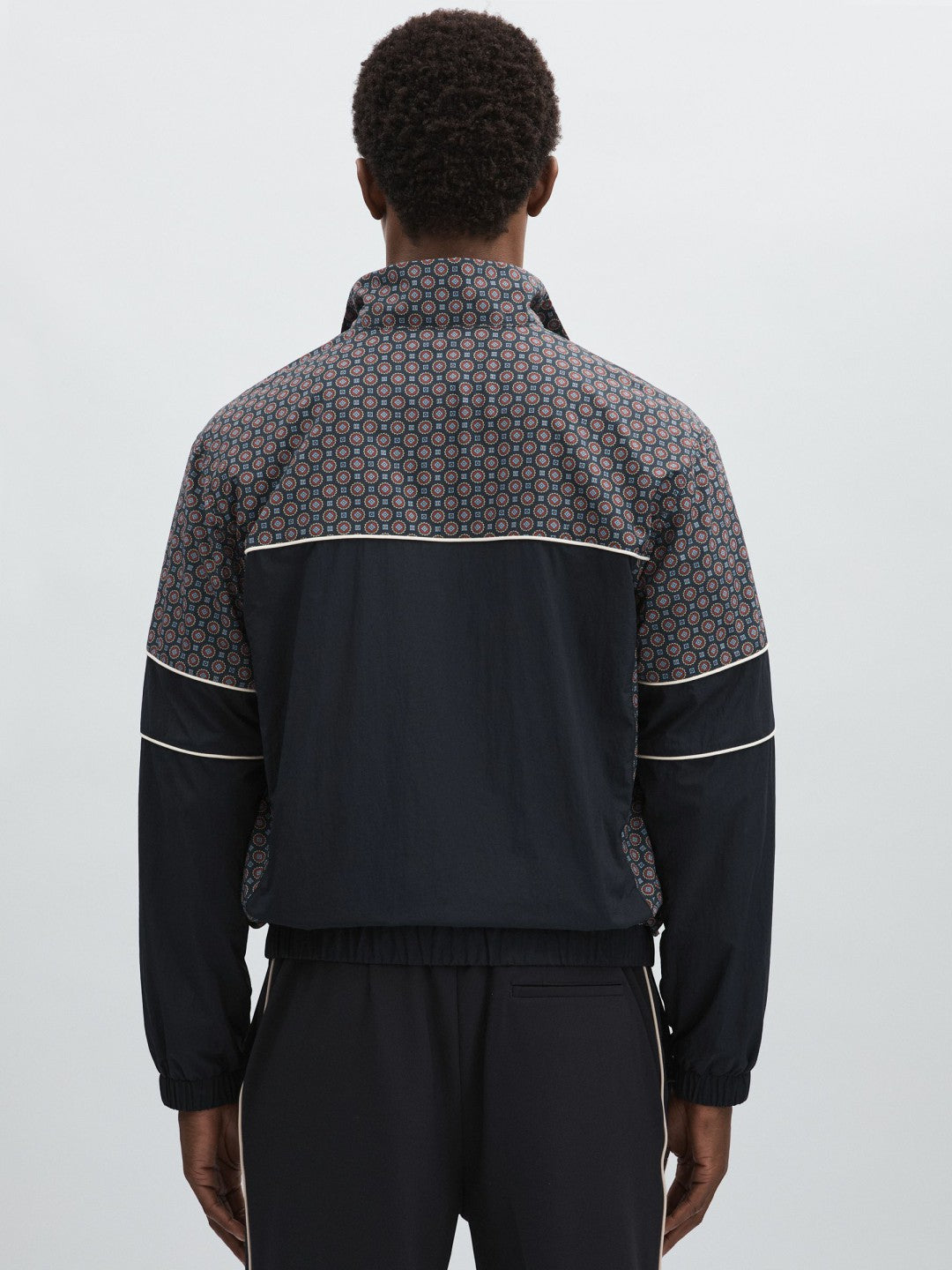 Les Deux Printed Track Jacket in Dark Navy Men | Reiss