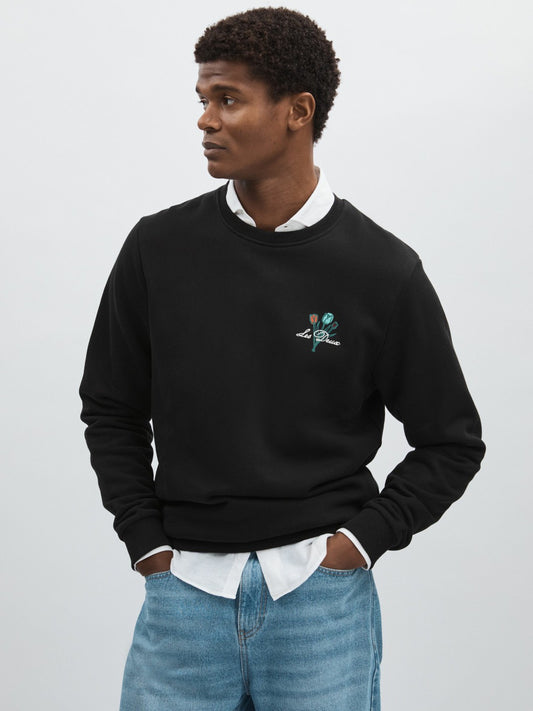 Les Deux Cotton Café Sweatshirt in Black Print Men | Reiss